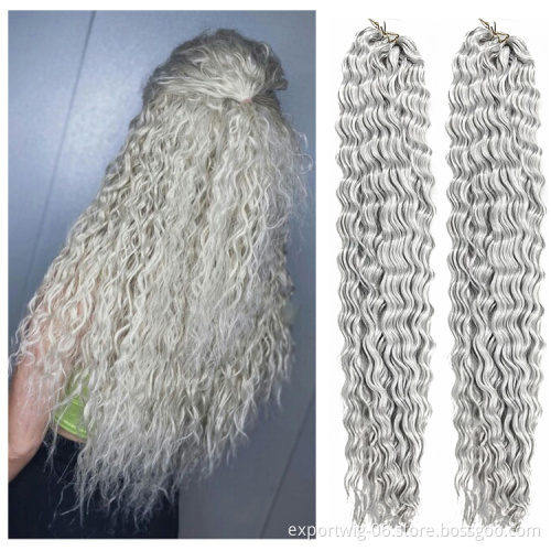 30inch Synthetic Crochet Braiding Hair Extensions Water Wave Braids  Afro kinky Twist Bulk long curly deep wave hair for Russia